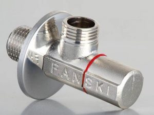 Ventil rohový s keramickým vrškom a filtrom, červený, 1/2" x 3/8" Rohové ventily FANSKI